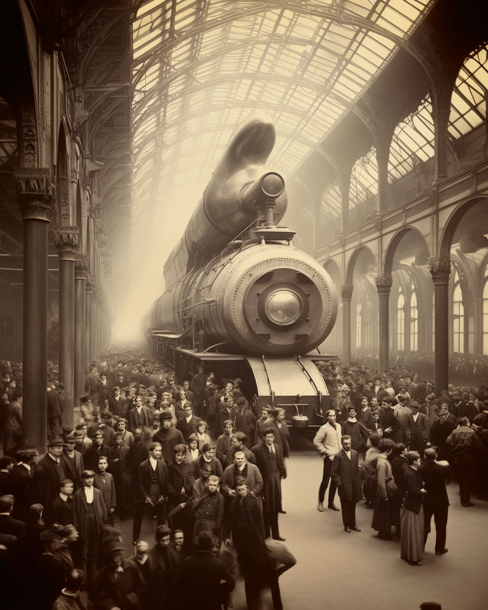 Hypertrain station, Vienna, 1882 | Estación del Hipertren, Viena, 1882